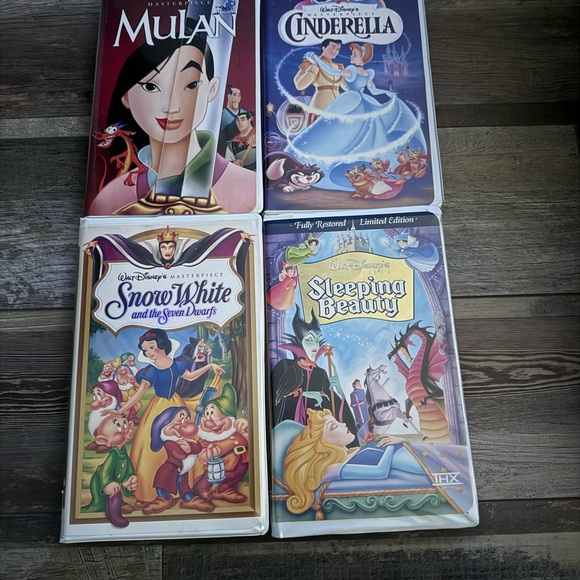 Disney Other - Disney VHS Set - Mulan, Cinderella, Snow White, Sleeping Beauty